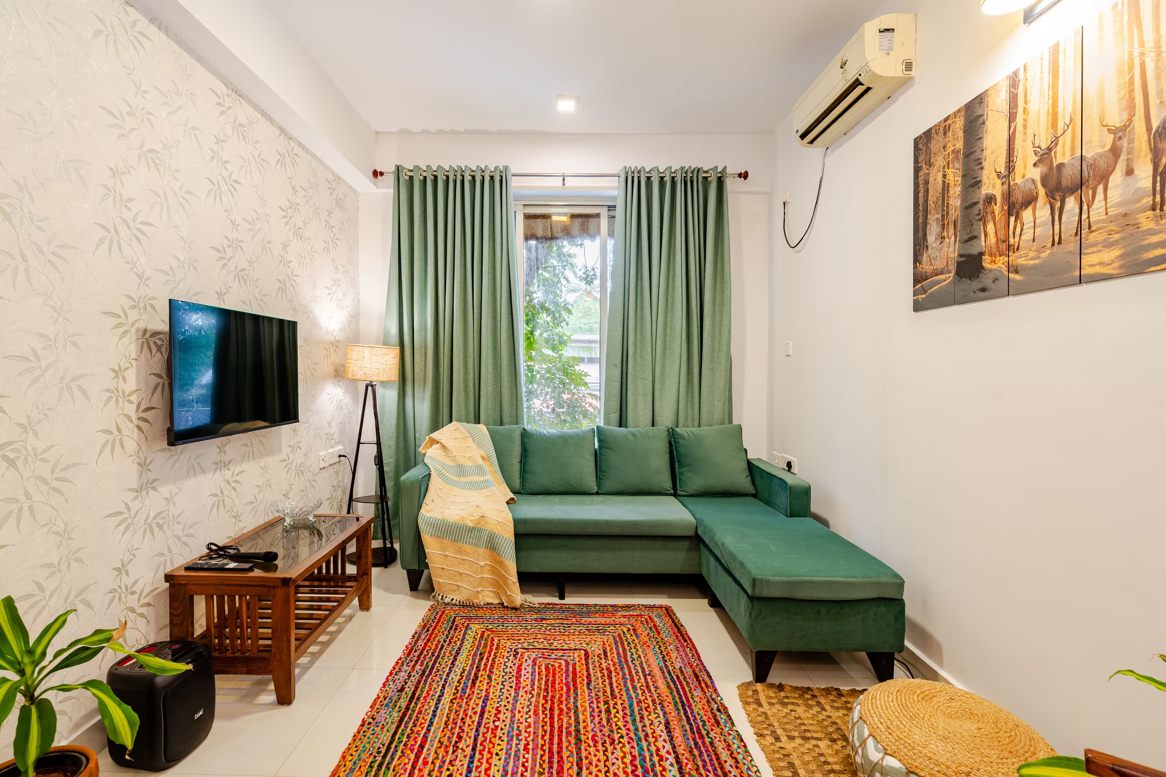 Vaga Bliss 1 BHK apartment living room in Vagator Goa