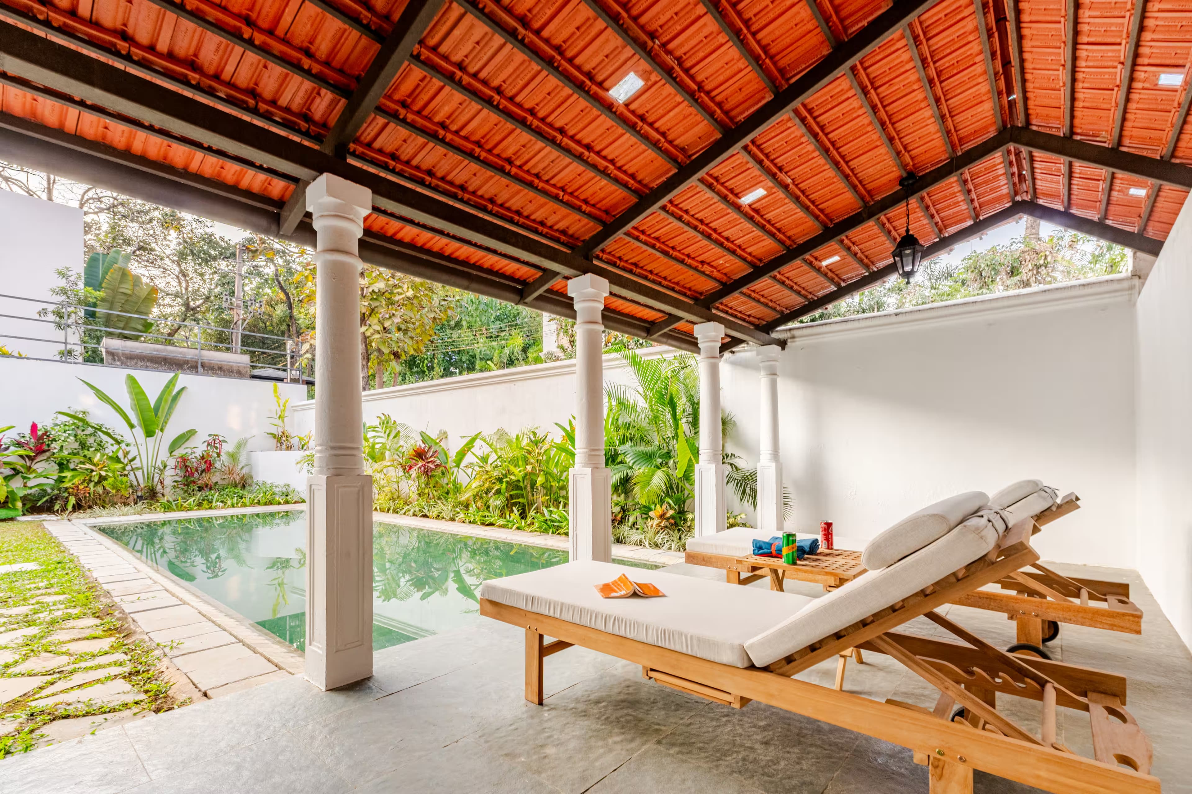 Villa A1 La Morella outdoor seating area in Assagao, North Goa
